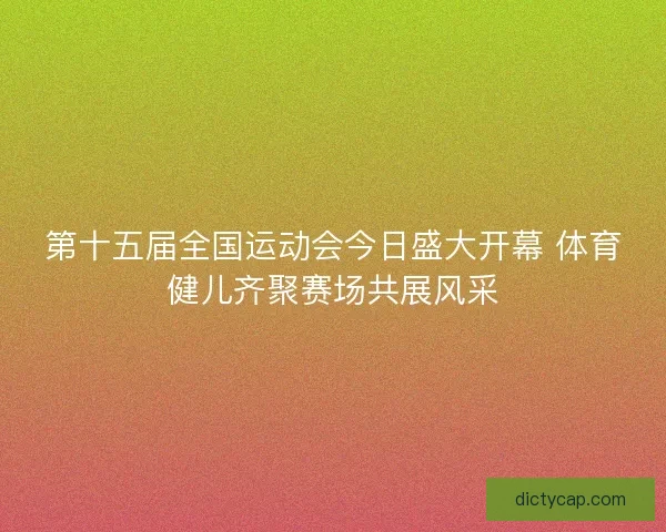 第十五届全国运动会今日盛大开幕 体育健儿齐聚赛场共展风采