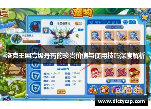 洛克王国高级丹药的珍贵价值与使用技巧深度解析