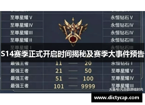 S14赛季正式开启时间揭秘及赛季大事件预告